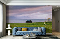 Wall mural creating a peaceful retreat with coastal charm

