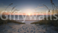 Coastal walkway mural for bedroom

