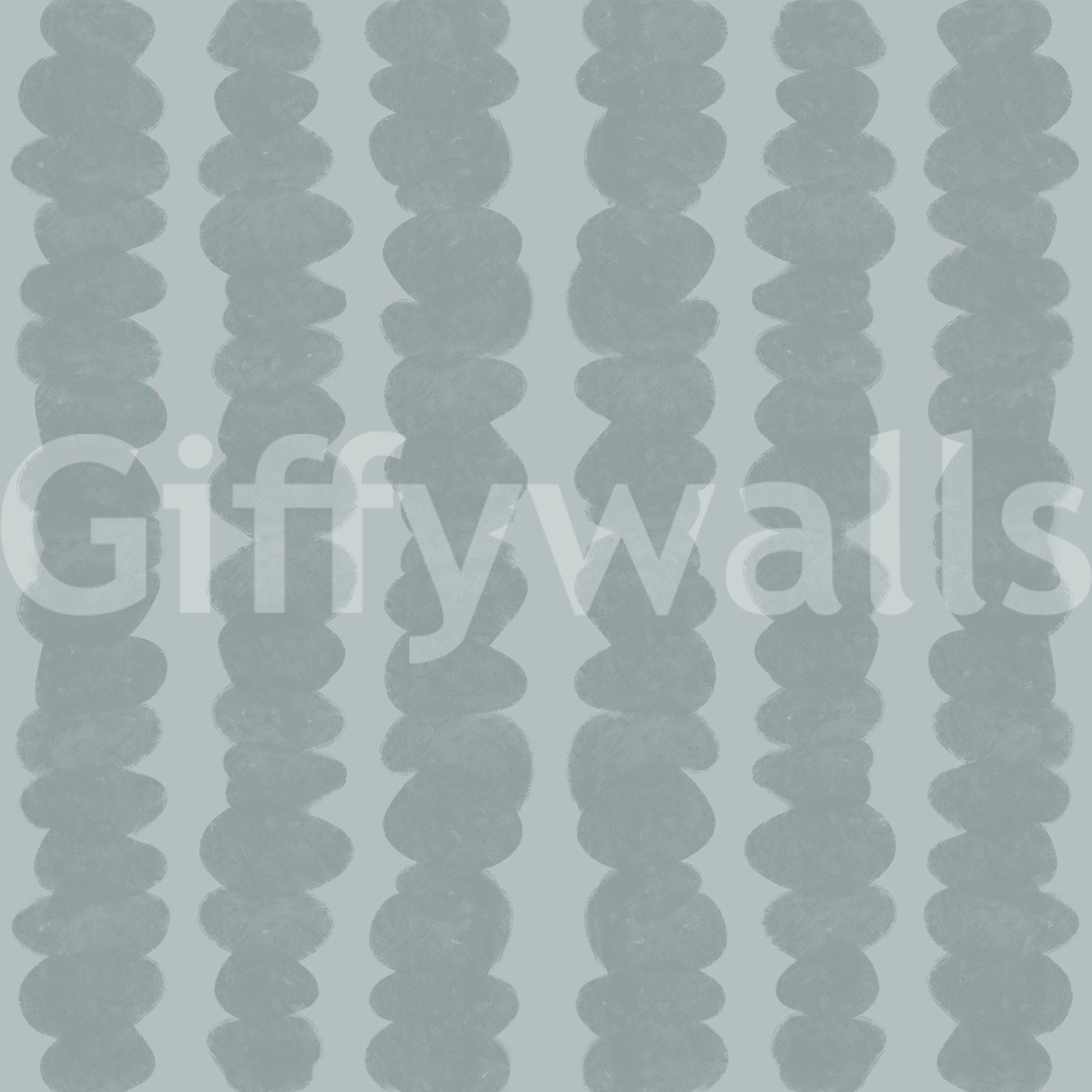 Coastal-inspired wallpaper with rows of pebbles

