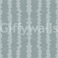 Coastal-inspired wallpaper with rows of pebbles

