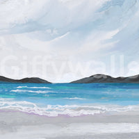 Coastal Scene Wall Mural with ocean landscape for dining area wall styling