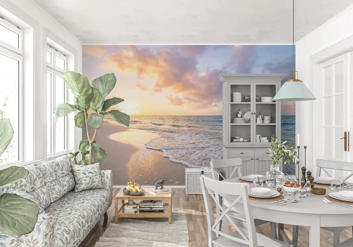 Coastal Serenity Sunset Wall Mural