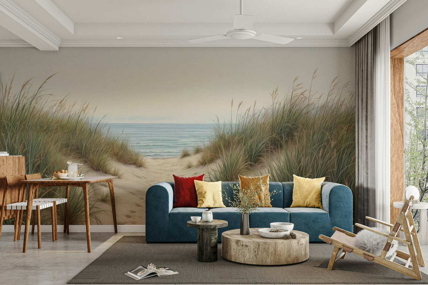 Ocean horizon beach mural wallpaper

