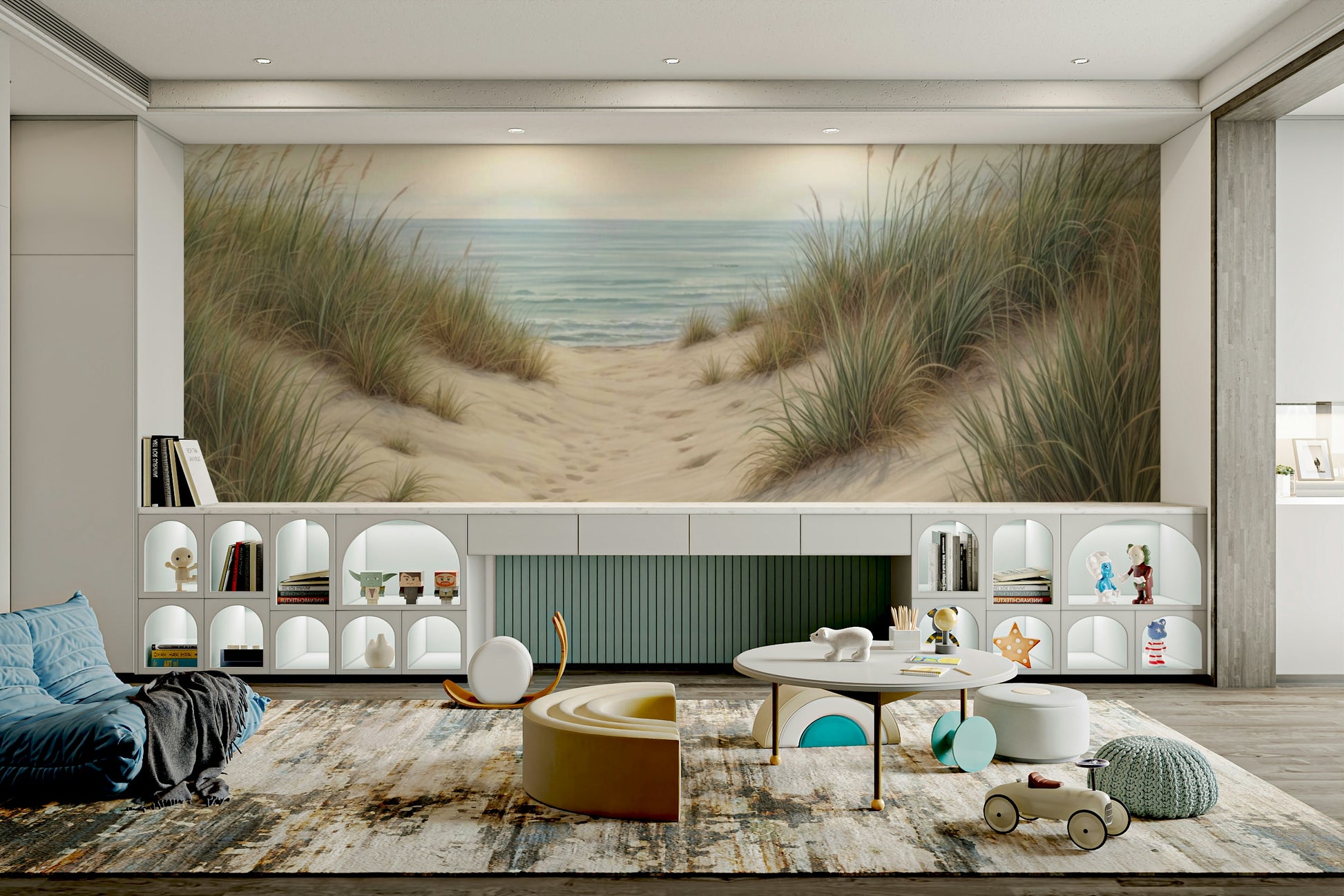 Beach trail wall wallpaper for home


