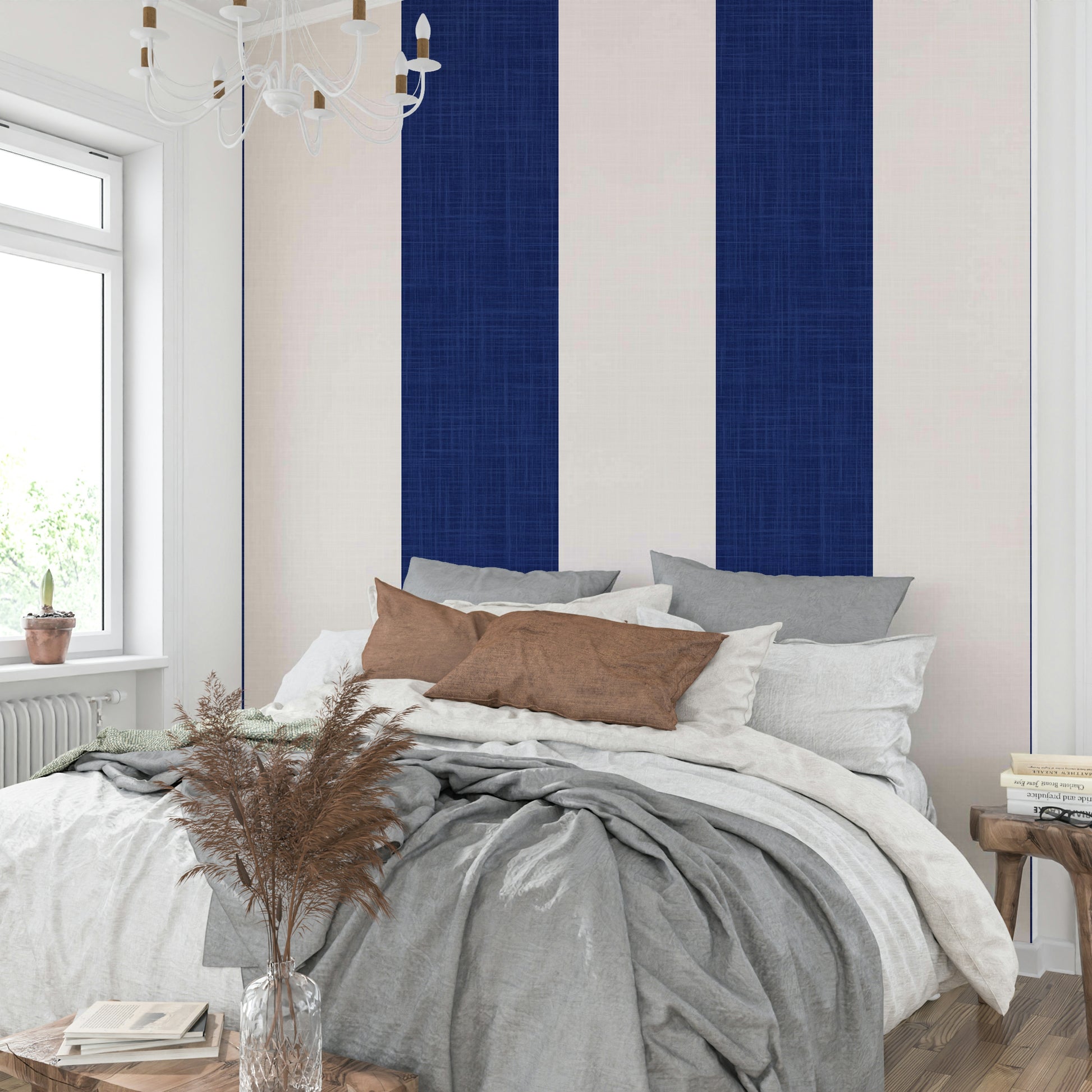 Classic nautical stripe wallpaper

