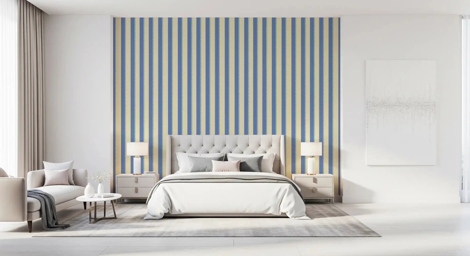 Coastal Stripes Wallpaper with a classic seaside-inspired vertical arrangement.