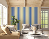 Coastal Stripes Wallpaper with a smooth surface and soft blue color tones.