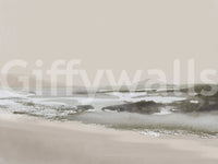 A high-quality serene ocean wall mural for walls.
