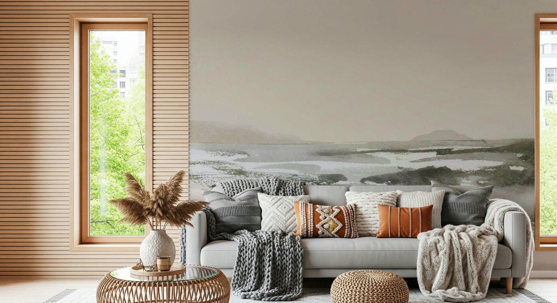 A beautiful modern art wall mural of delicate water.