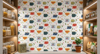 Coffee Cups and Flowers Wallpaper⁠ for pantry