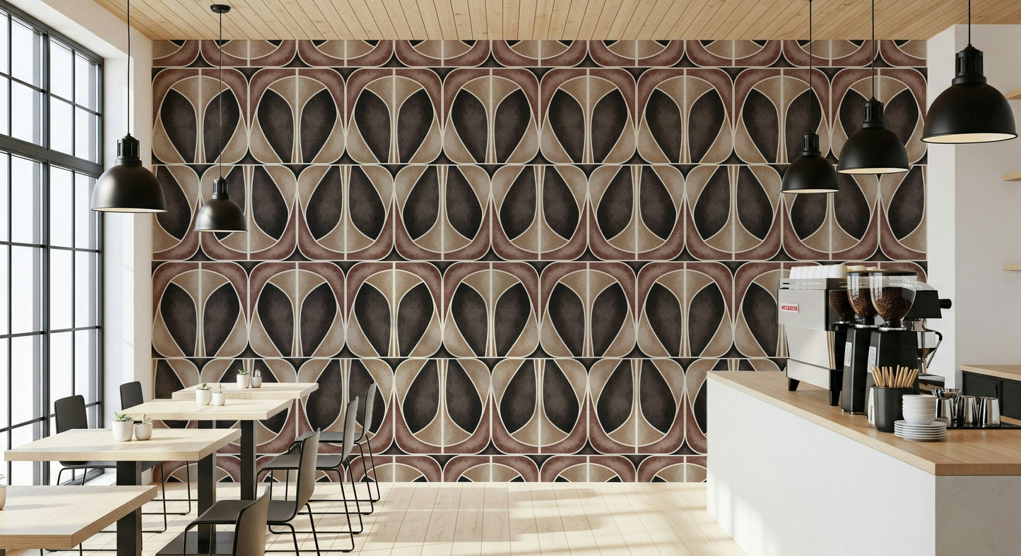 Earthy Softy Dèco Geometries wallpaper for walls interior decor.