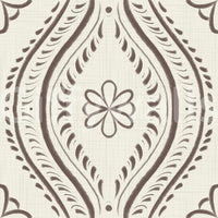 Subtle brown damask pattern for quiet charm

