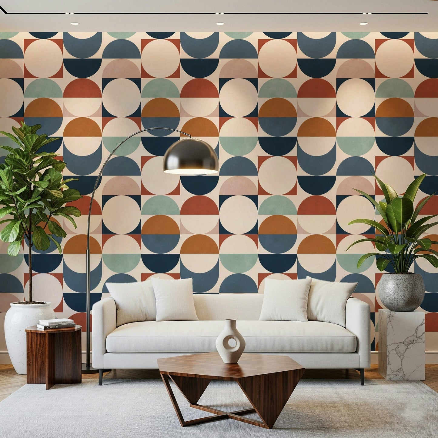 Elegant wallpaper for walls Color Block Eclipse sage accents.