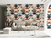 Color Block Eclipse peel and stick wallpaper ivory backdrop.