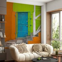 A beautiful modern art wall mural for a living room.

