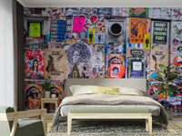 Artistic street wall mural for loft walls

