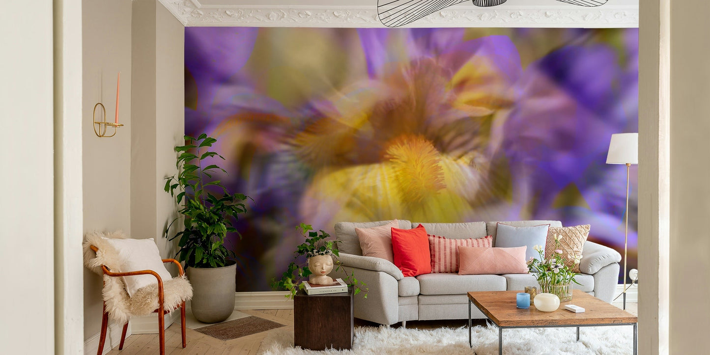 The wall mural is the main feature on a contemporary room wall.

