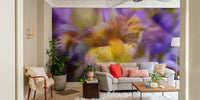 The wall mural is the main feature on a contemporary room wall.

