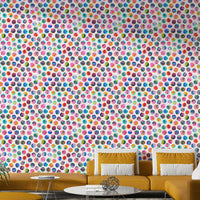 Vibrant multicolor ink dots wallpaper for feature walls


