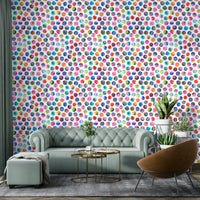 Modern geometric wallpaper with ink dot accents

