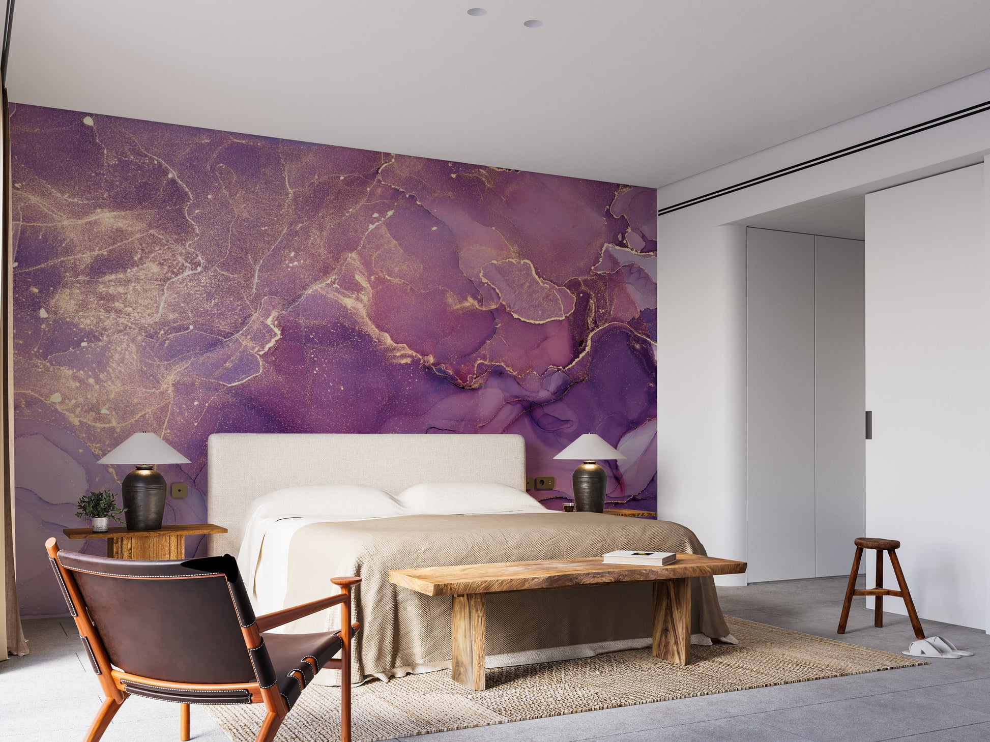 Artistic colorful marble mural for stylish living spaces.

