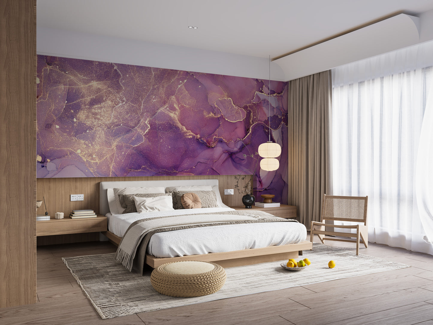 Vibrant marble design mural with a modern abstract touch.
