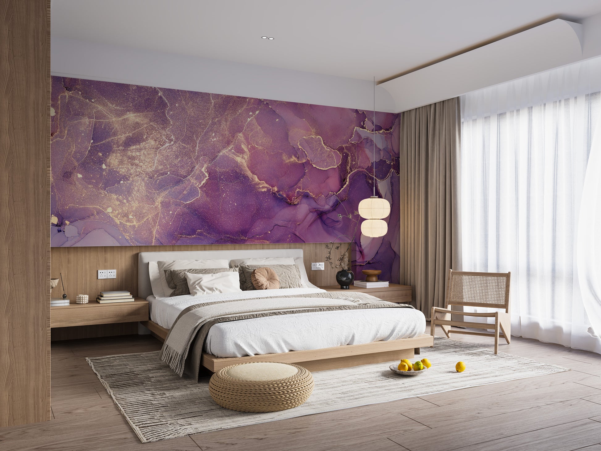 Vibrant marble design mural with a modern abstract touch.
