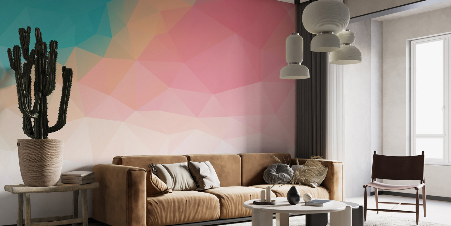 Soft pastel tones in geometric pattern
