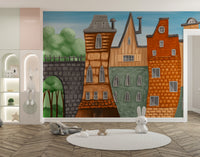Small Painted City Wall Mural - Giffywalls