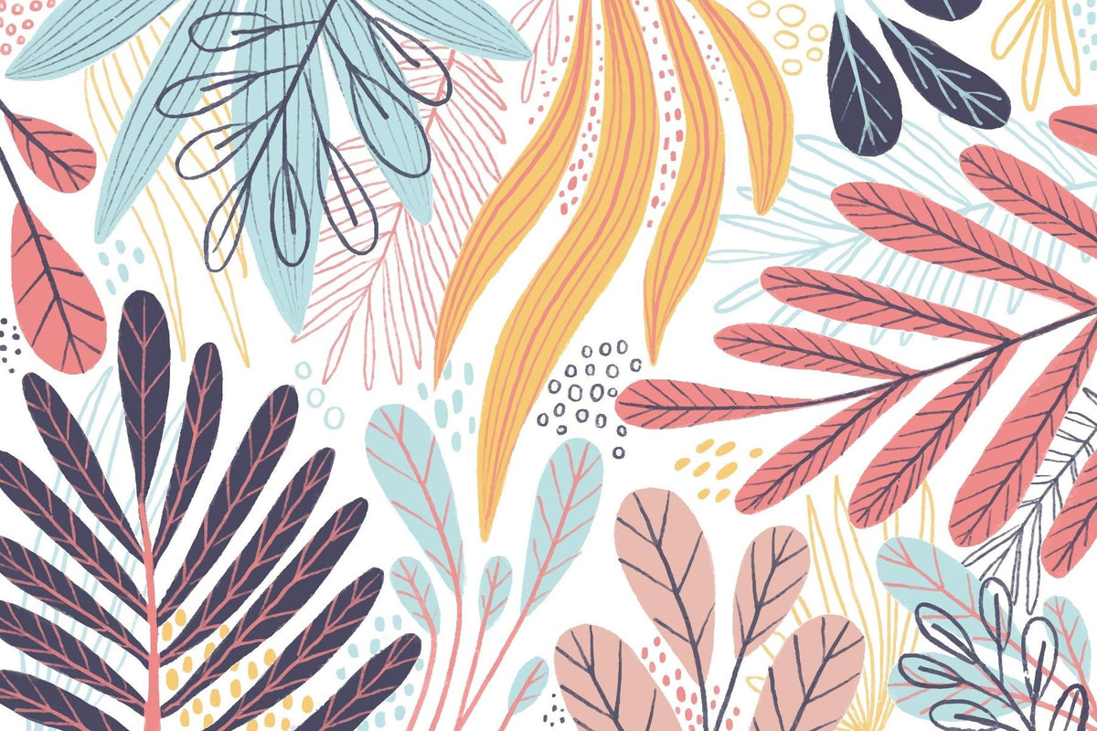 Colorful Leaves Wallpaper in your room — zoomed