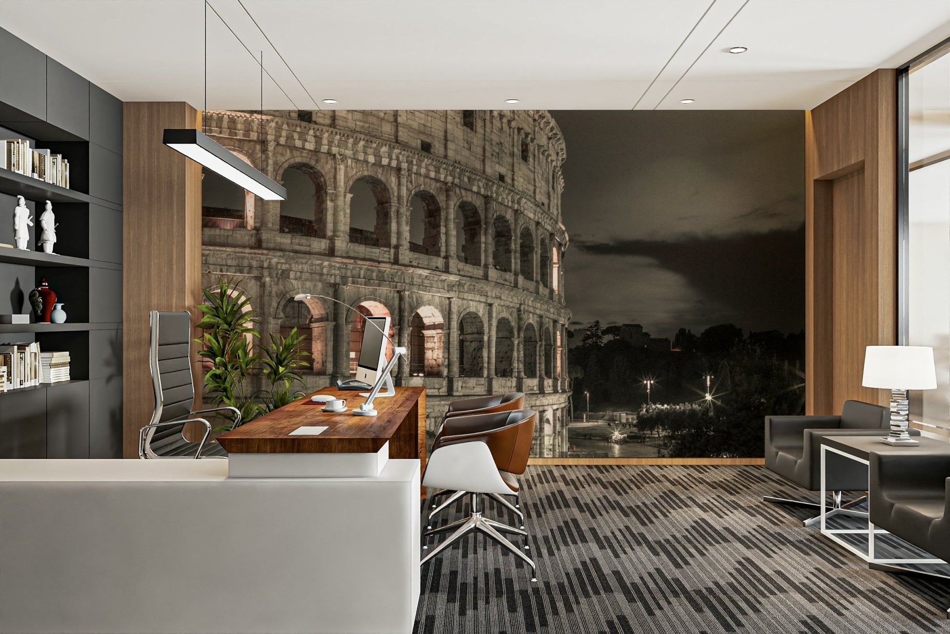 The design has a very polished and bold effect on the space.

