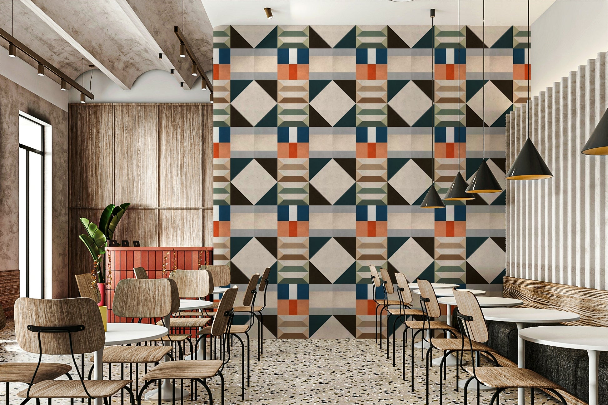 Raw surface concrete wall wallpaper design

