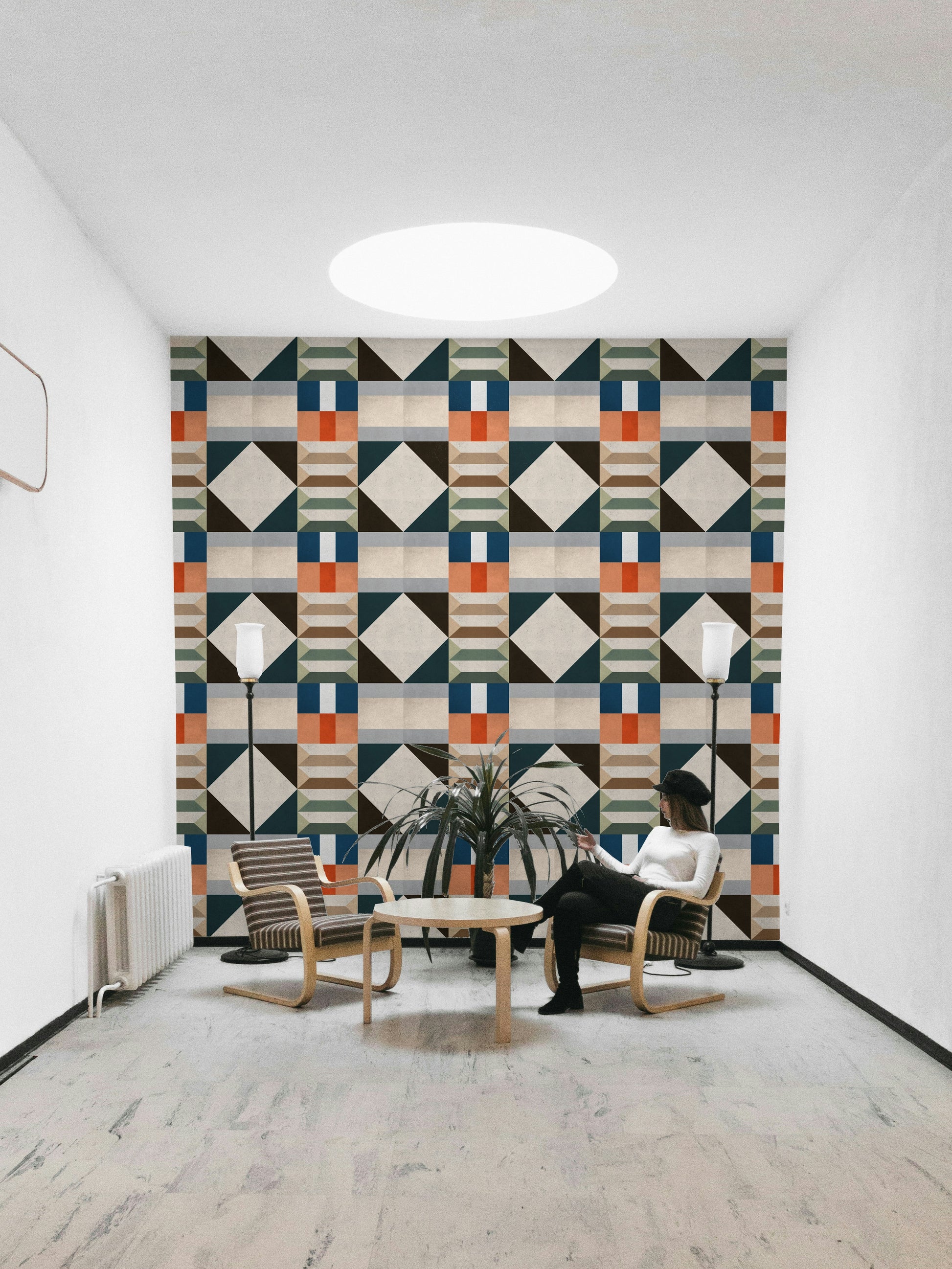 Grey cement texture wallpaper for interiors

