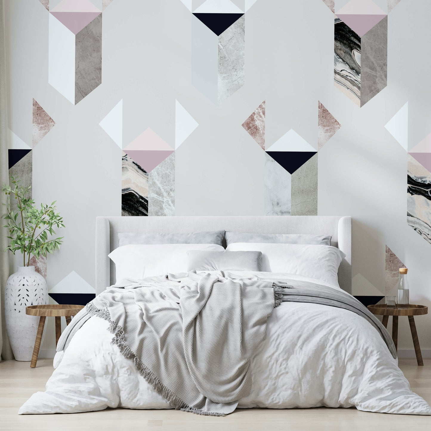 Minimalist concrete wall mural pattern

