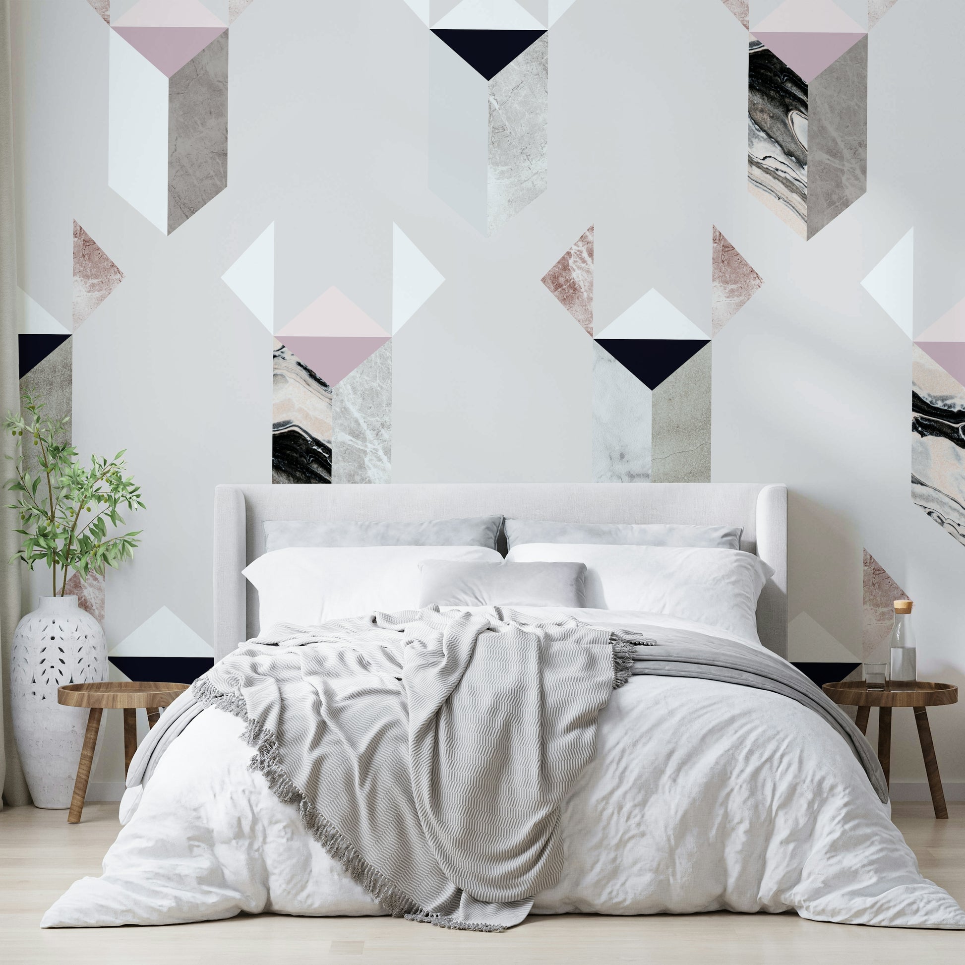 Minimalist concrete wall mural pattern

