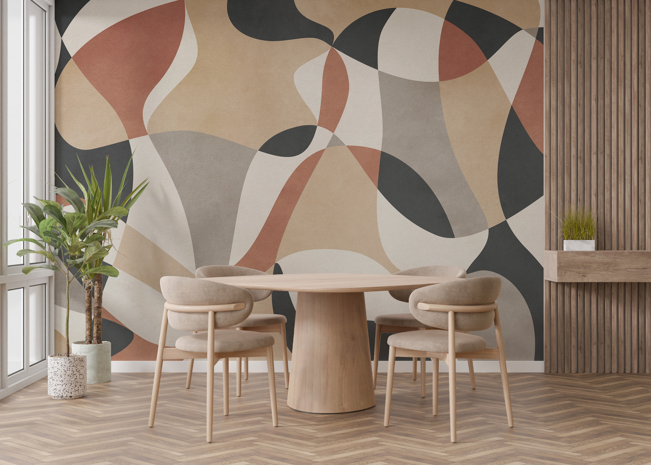 Contemporary Geometric Shapes Wallpaper