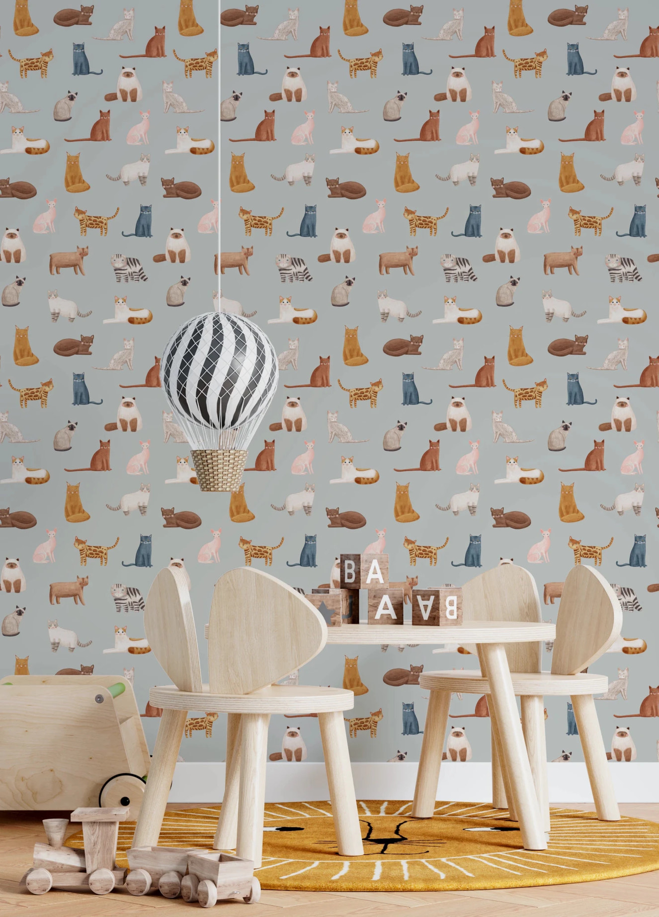 Cool Cats in blue Wallpaper⁠