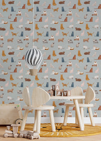 Cool Cats in blue Wallpaper⁠