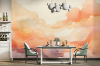 Living space with a large scale Coral Dream Swirls Wall Mural.