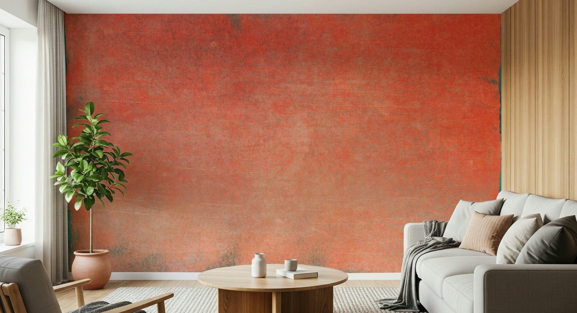 An artistic minimalist form mural for home decor.