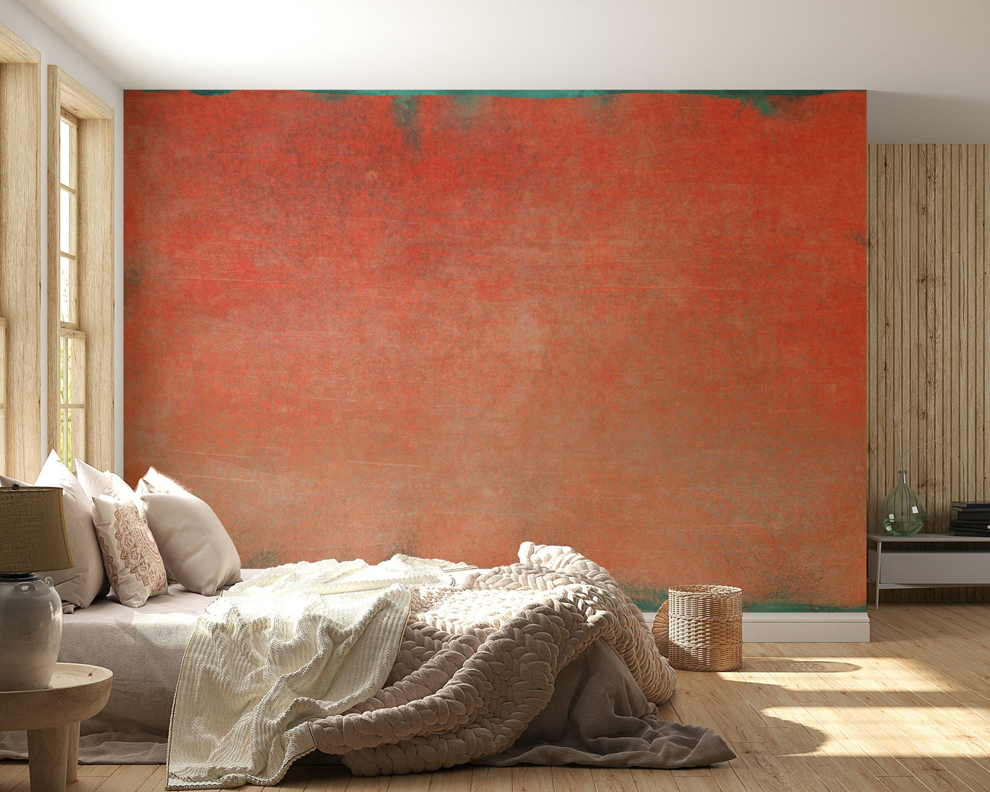 A contemplative subtle abstract wallpaper mural for a feature wall.