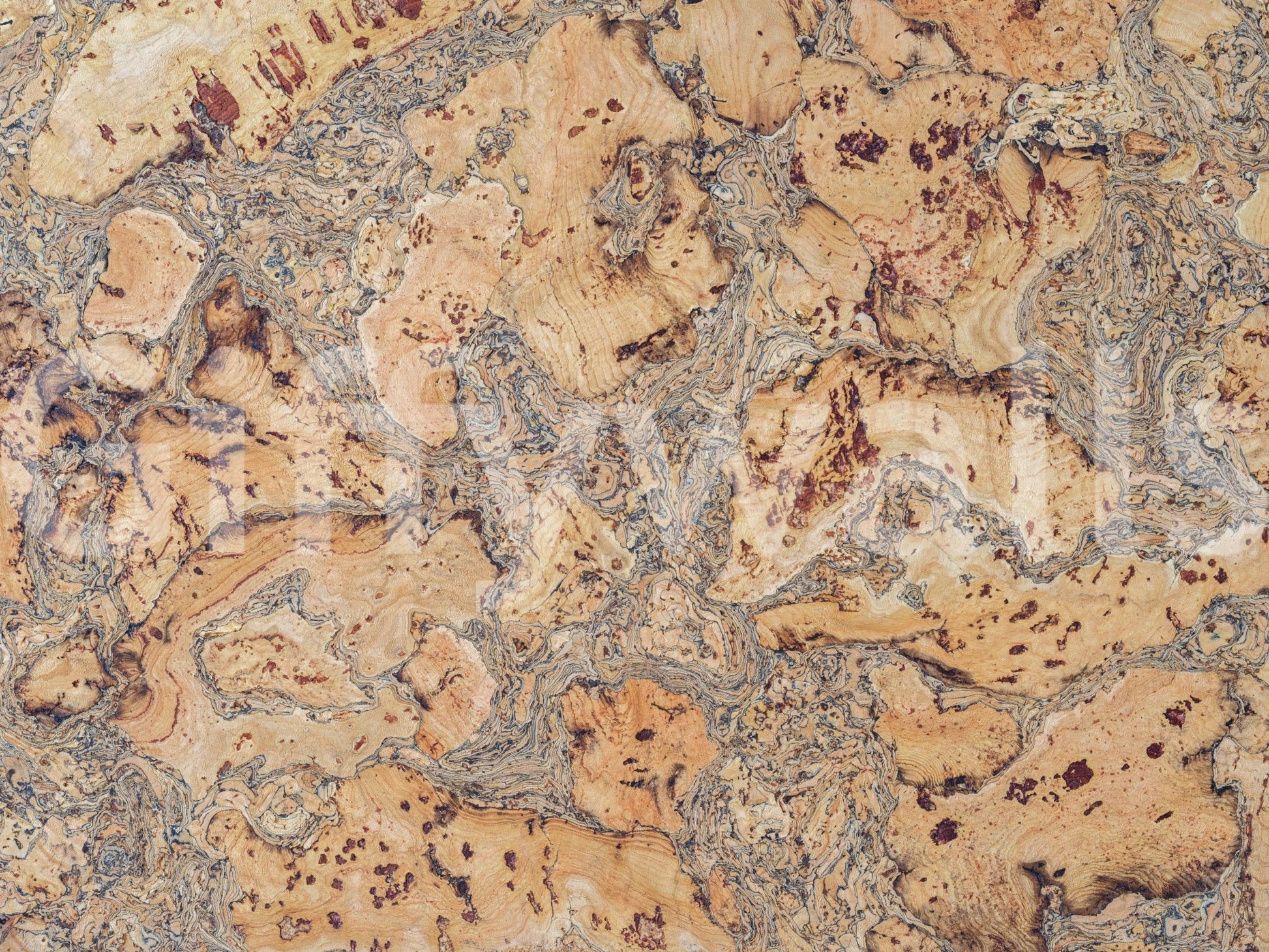 Cozy cork canvas wall mural with earthy tones

