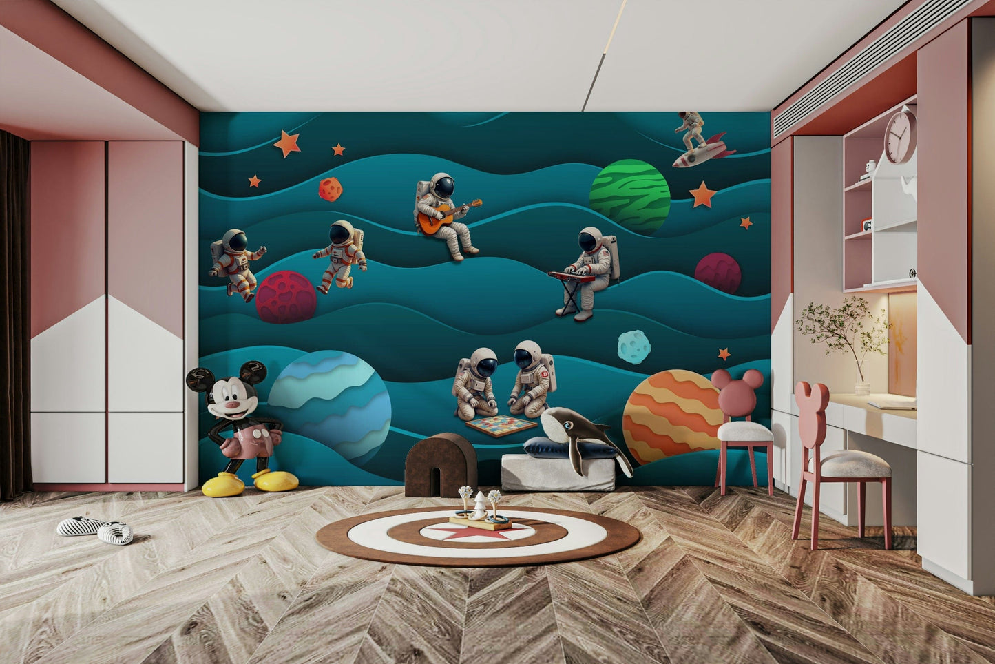 The composition is a fun, whimsical scene.

