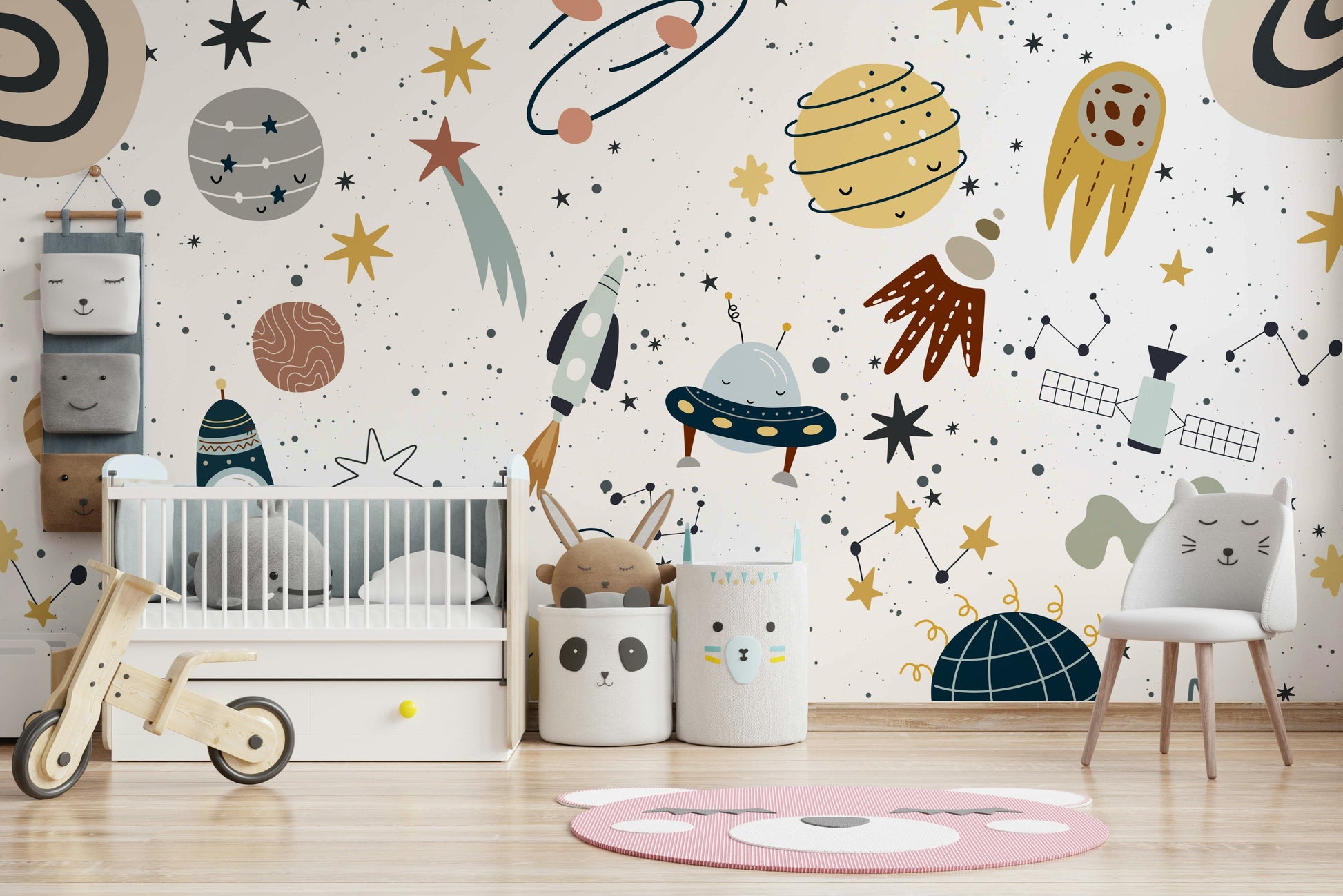 The design feels playful and gentle.

