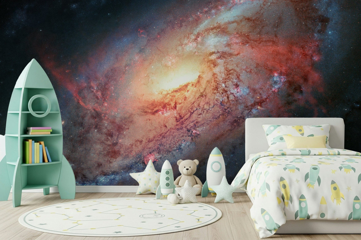 Dynamic Cosmic Swirl wallpaper highlighting orange cosmic clouds.