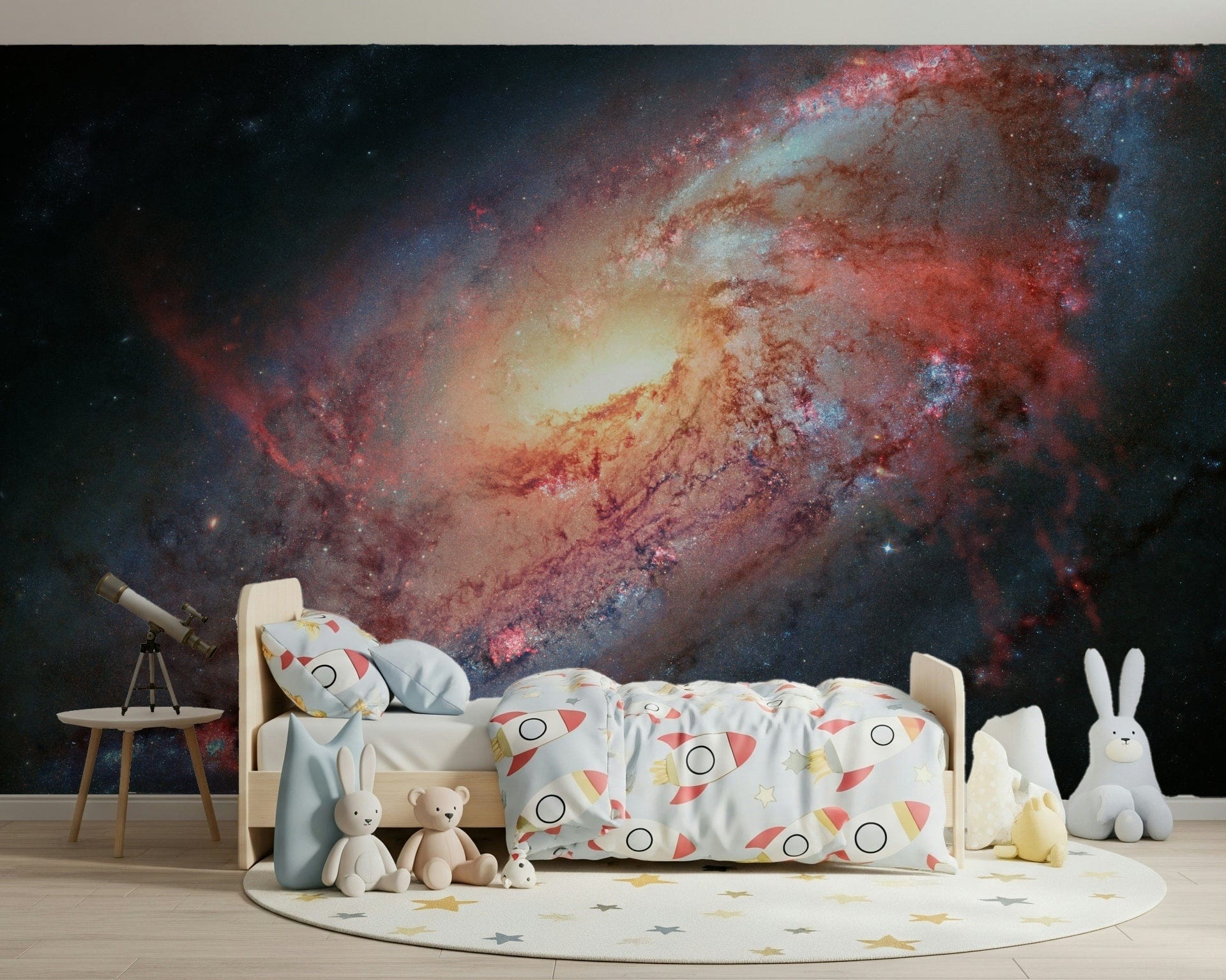 Vibrant Cosmic Swirl wallpaper mural featuring stellar nebulae.