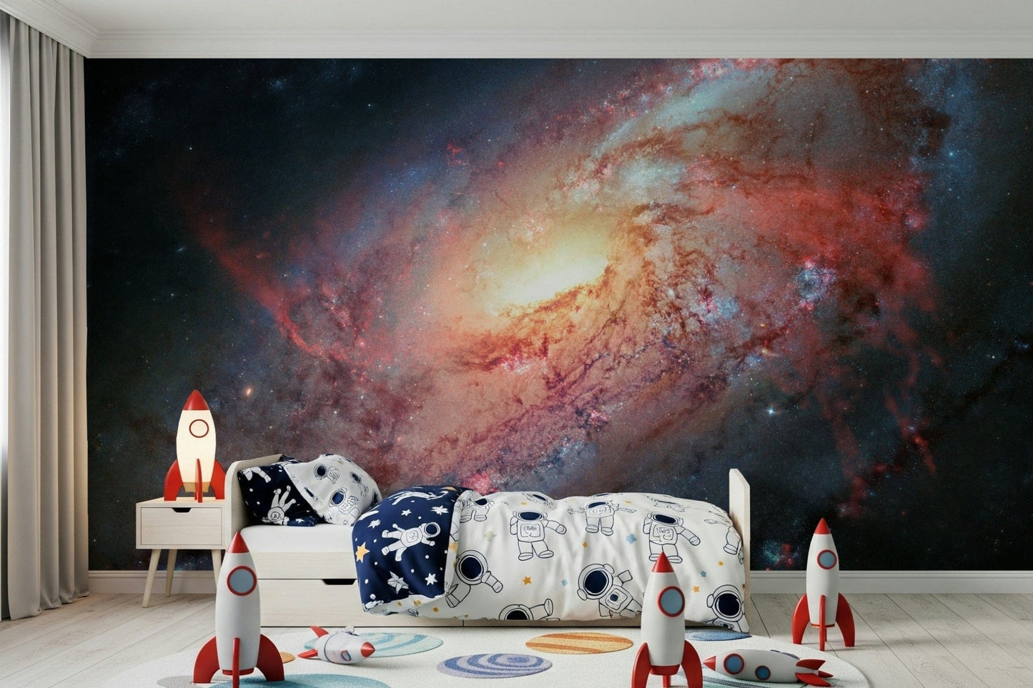 Artistic Cosmic Swirl wallpaper displaying swirling galaxy patterns.