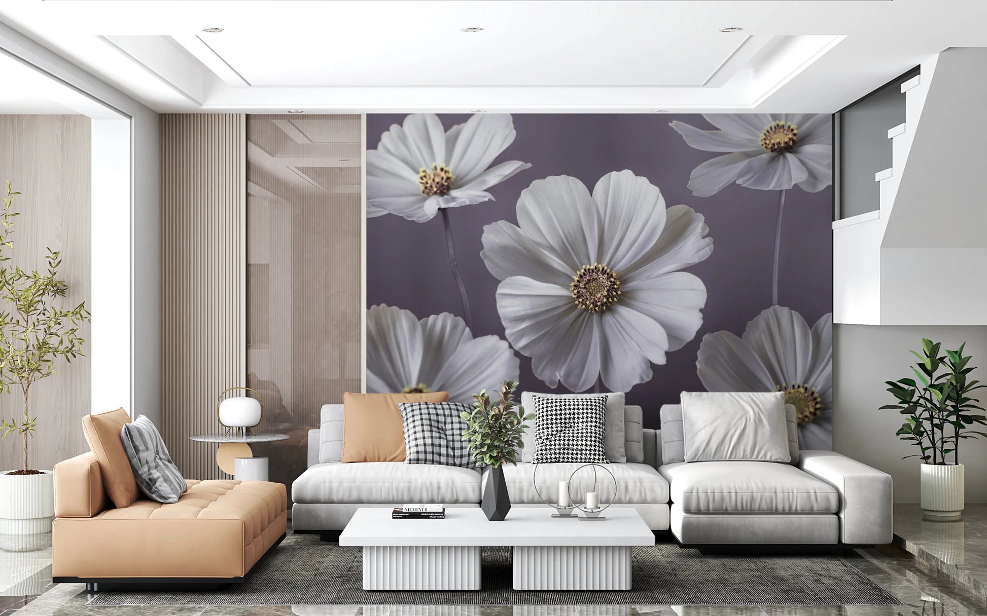 Cosmos Flowers Wall Mural
