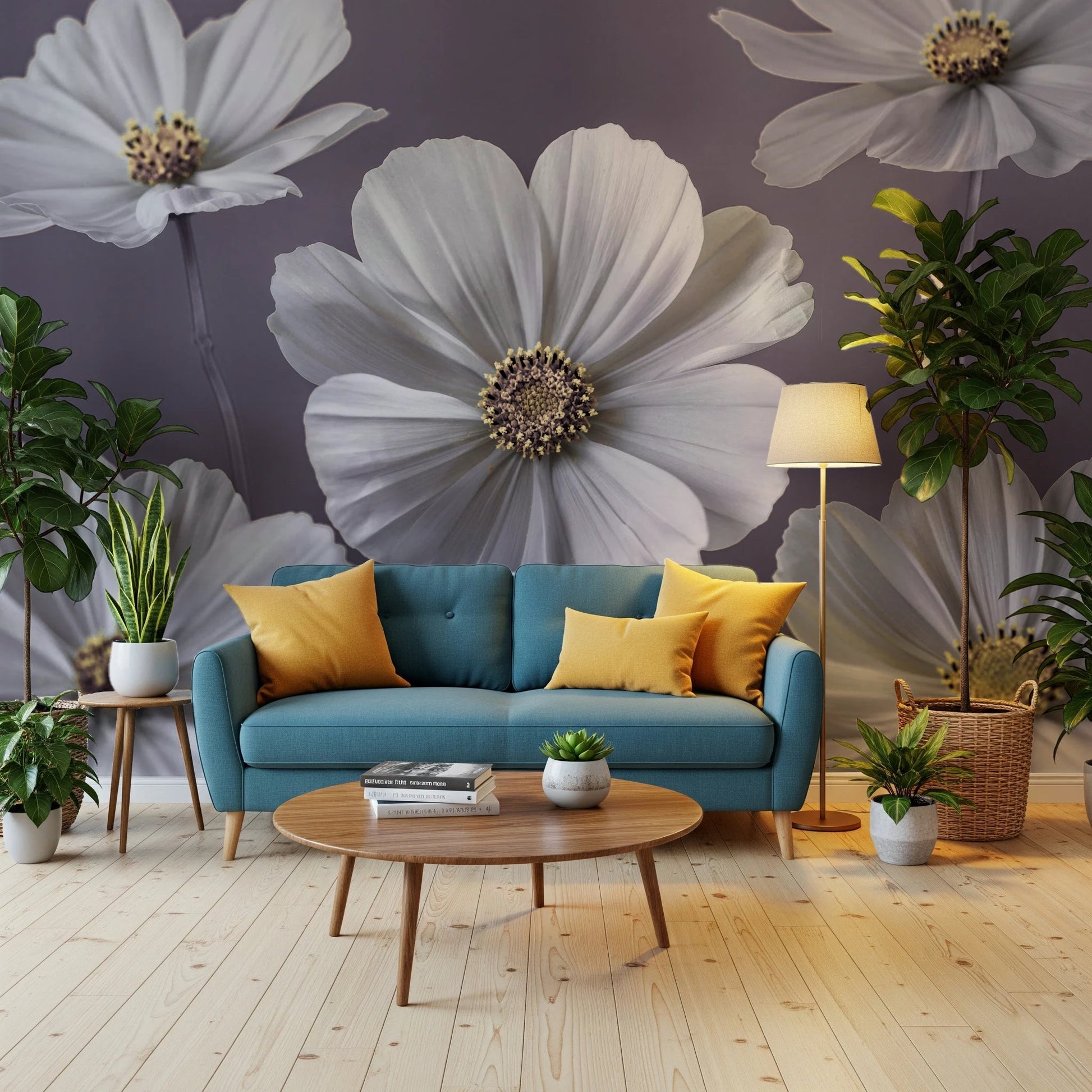 Cosmos Flowers Wall Mural