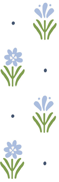 Gentle blue floral wallpaper for a peaceful country look.

